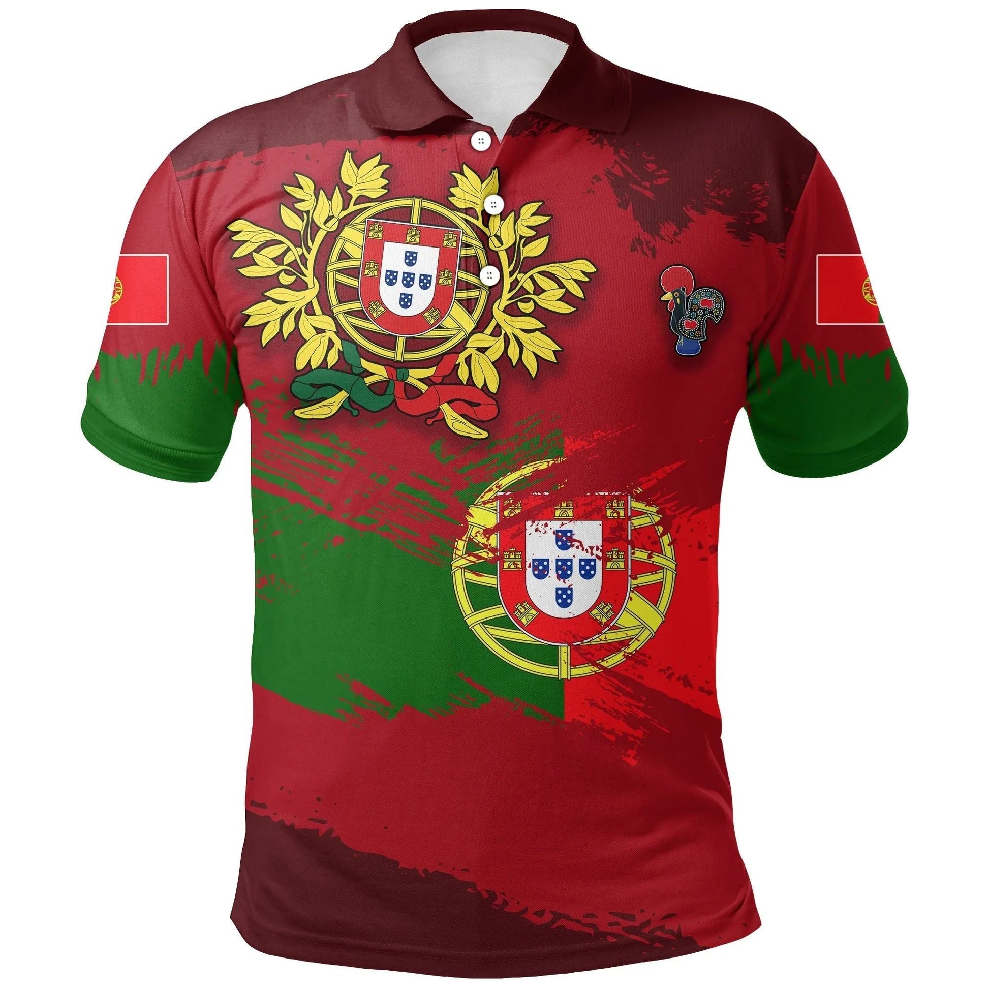 Portugal Polo Shirt Portugal Flag Brush
