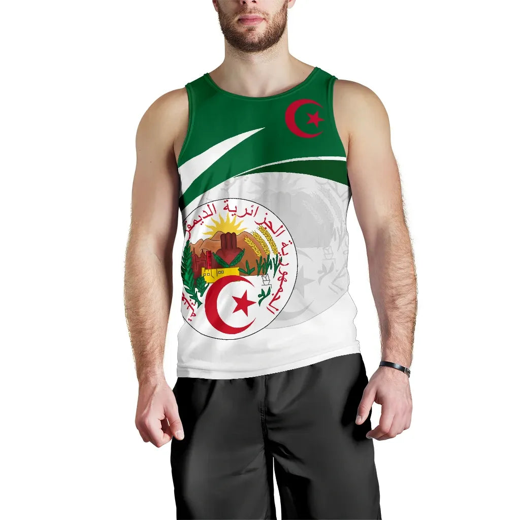 Algeria Men's Tank Top, Algeria Active Coat Of Arms