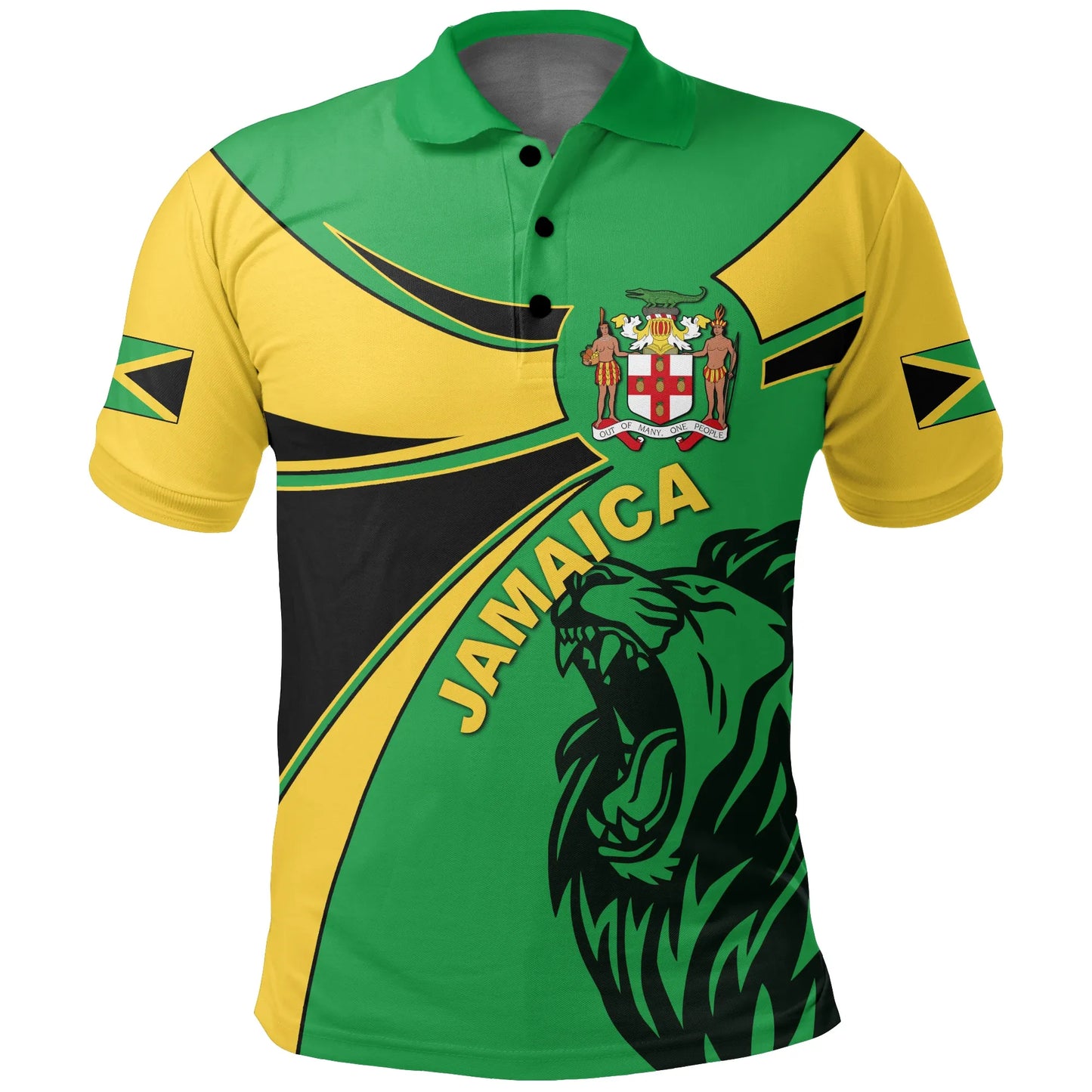 Jamaica Polo Shirt, Jamaica Round Coat Of Arms Lion