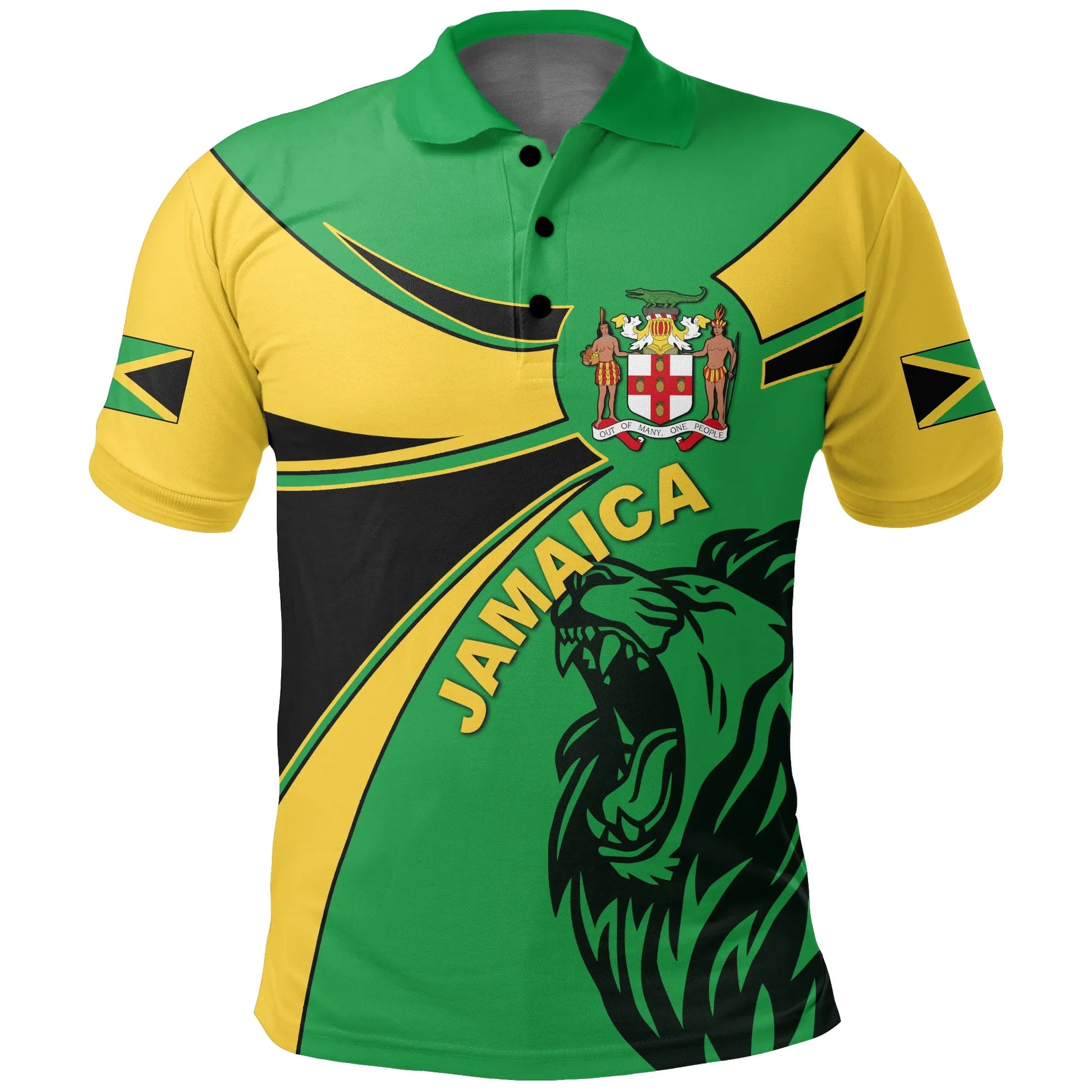 Jamaica Polo Shirt, Jamaica Round Coat Of Arms Lion