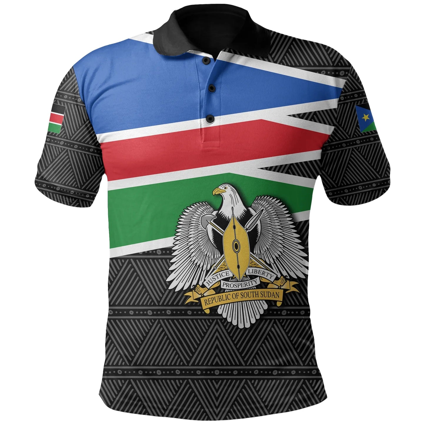 South Sudan Polo Shirt Flag Coat Of Arms