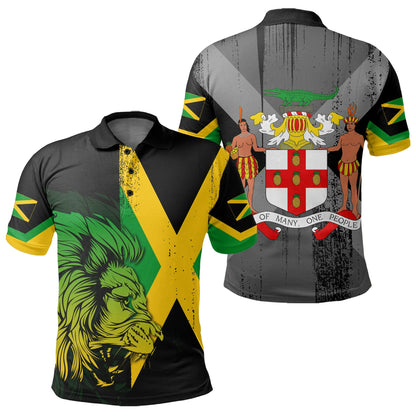Jamaica Lion Flag And Coat Of Arm Polo Shirt