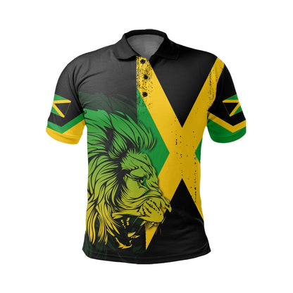 Jamaica Lion Flag And Coat Of Arm Polo Shirt