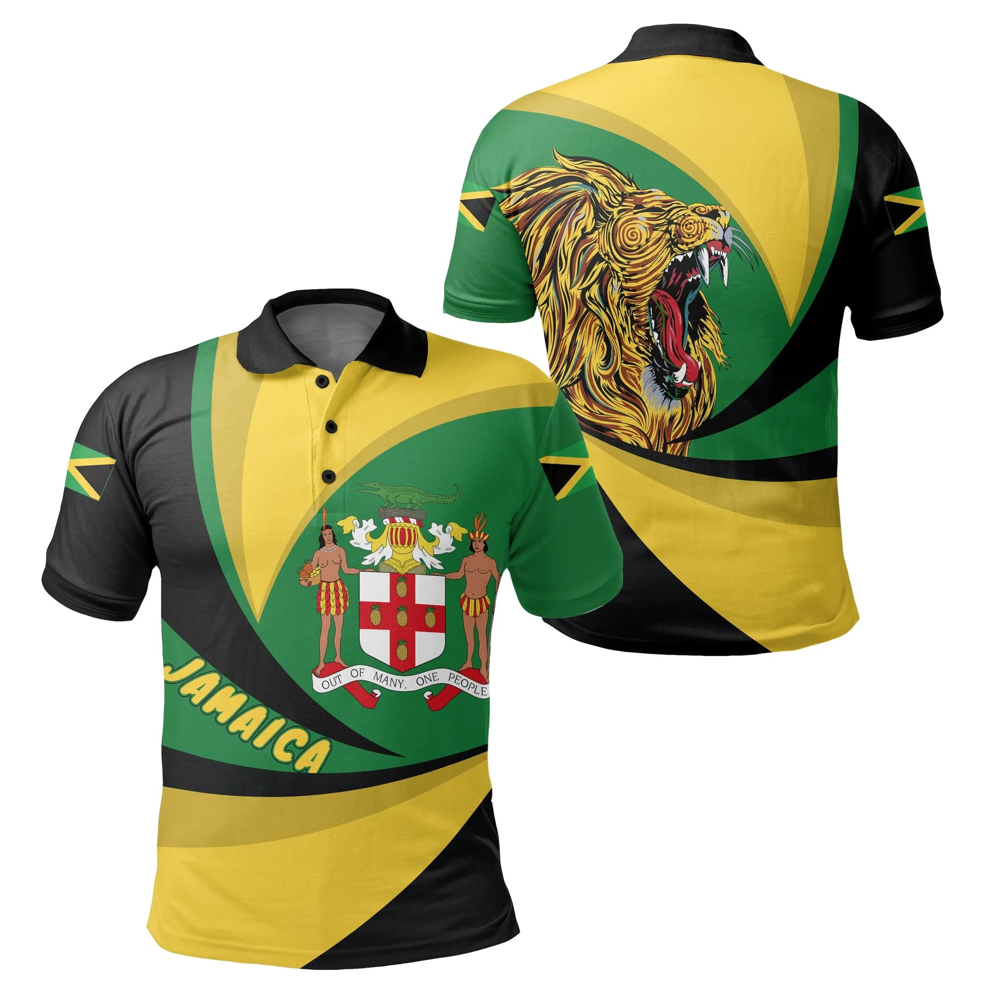 Shirt Jamaica Lion Coat Of Arms Polo Shirt Storm Style