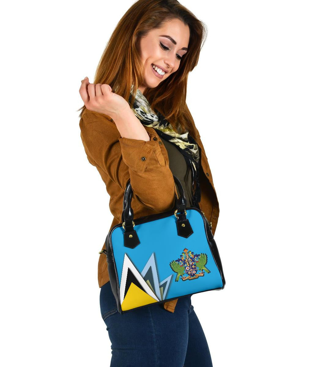 Saint Lucia Shoulder Handbag Flag With Coat Of Arms