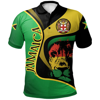 Jamaica Polo Shirt Jamaican Lion with Coat Of Arms Bn19