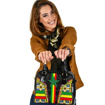 Senegal Shoulder Handbag Ver02 Senegal Flag Color And Coat Of Arm