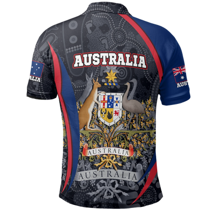 Australia Polo Shirt Australia Coat of Arms Shirt Aussie Spirit Unisex