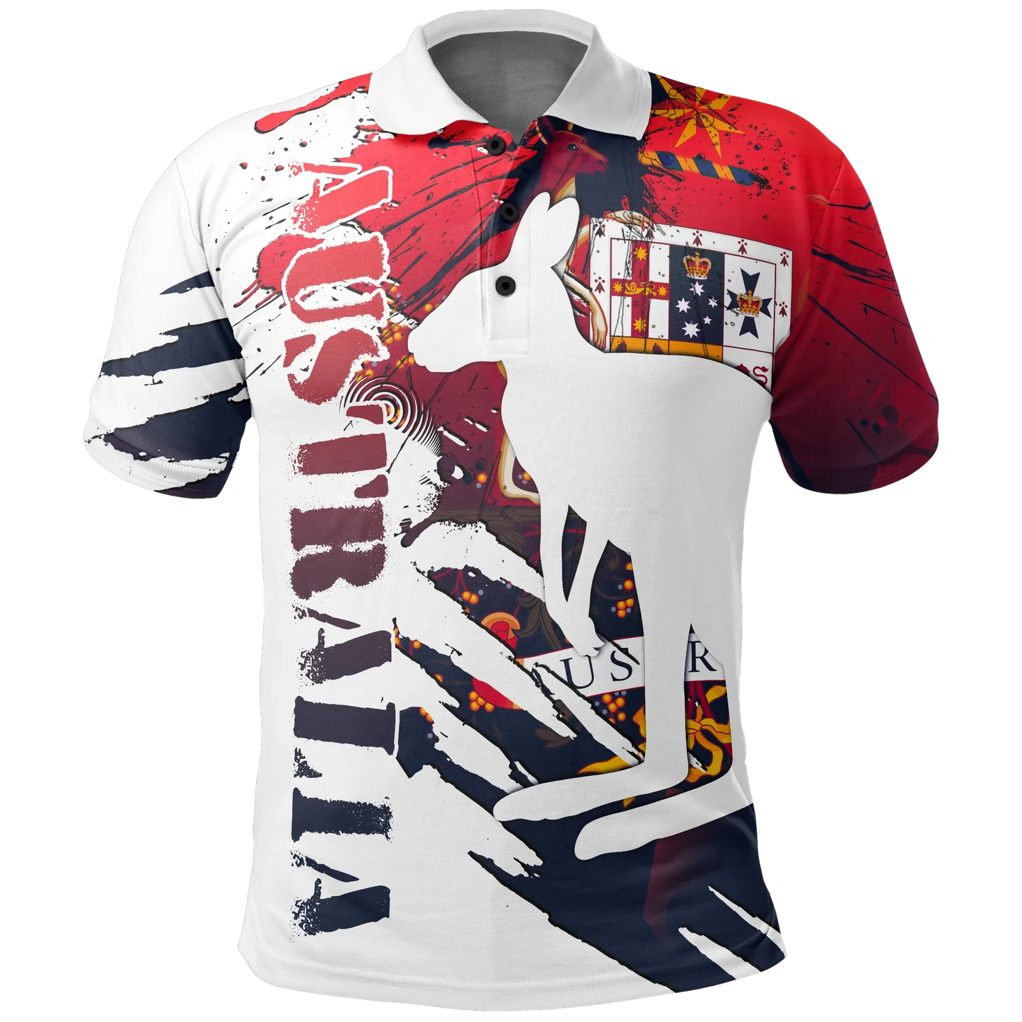 Australia Polo Shirt Australian Coat Of Arms Shirt Kangaroo Unisex Bn15