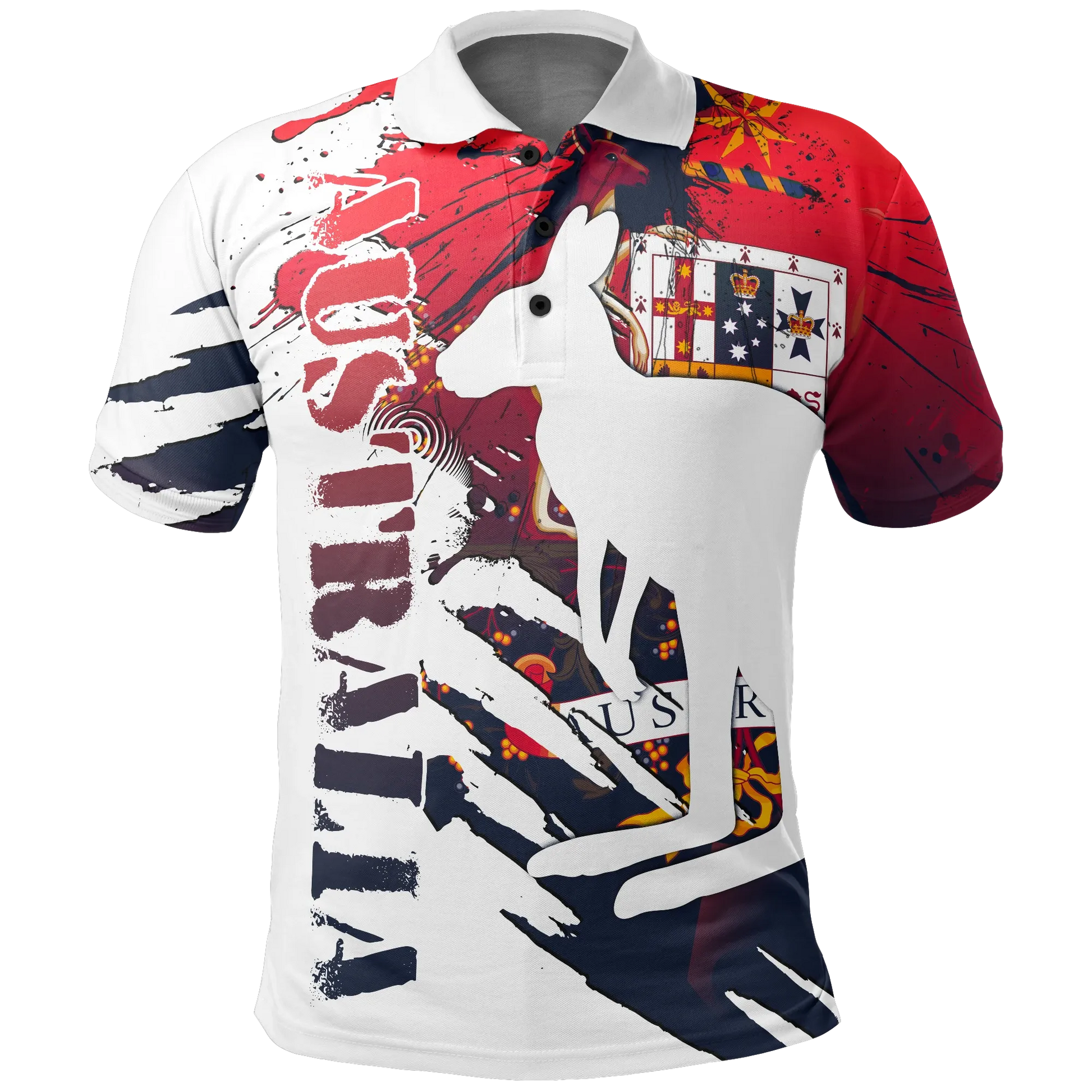Australia Polo Shirt Australian Coat Of Arms Shirt Kangaroo Unisex Bn15
