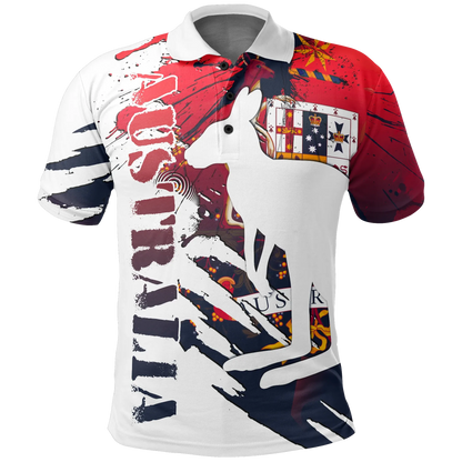 Australia Polo Shirt Australian Coat Of Arms Shirt Kangaroo Unisex Bn15