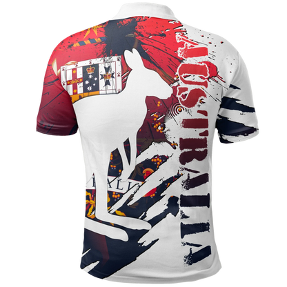 Australia Polo Shirt Australian Coat Of Arms Shirt Kangaroo Unisex Bn15