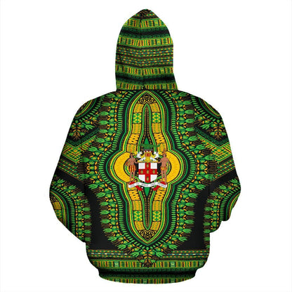 Jamaican Dashiki Hoodie Jamaica Coat Of Arms Unisex Printed Hoodie