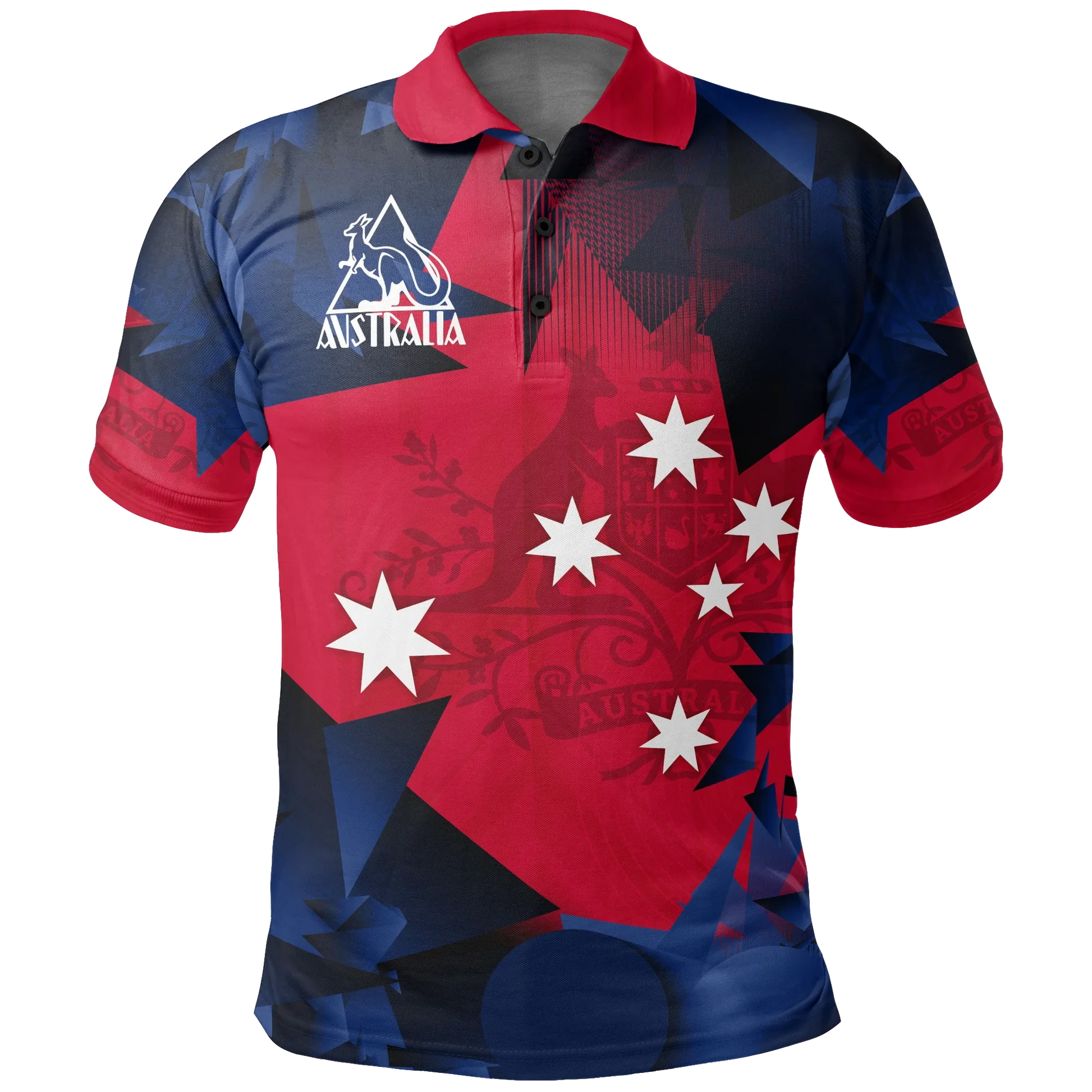 Australia Polo Shirt Kangaroo Symbol Shirt Australian Coat Of Arms Unisex Bn15
