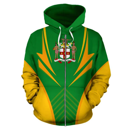 Jamaica Hoodie Zip Coat Of Arms