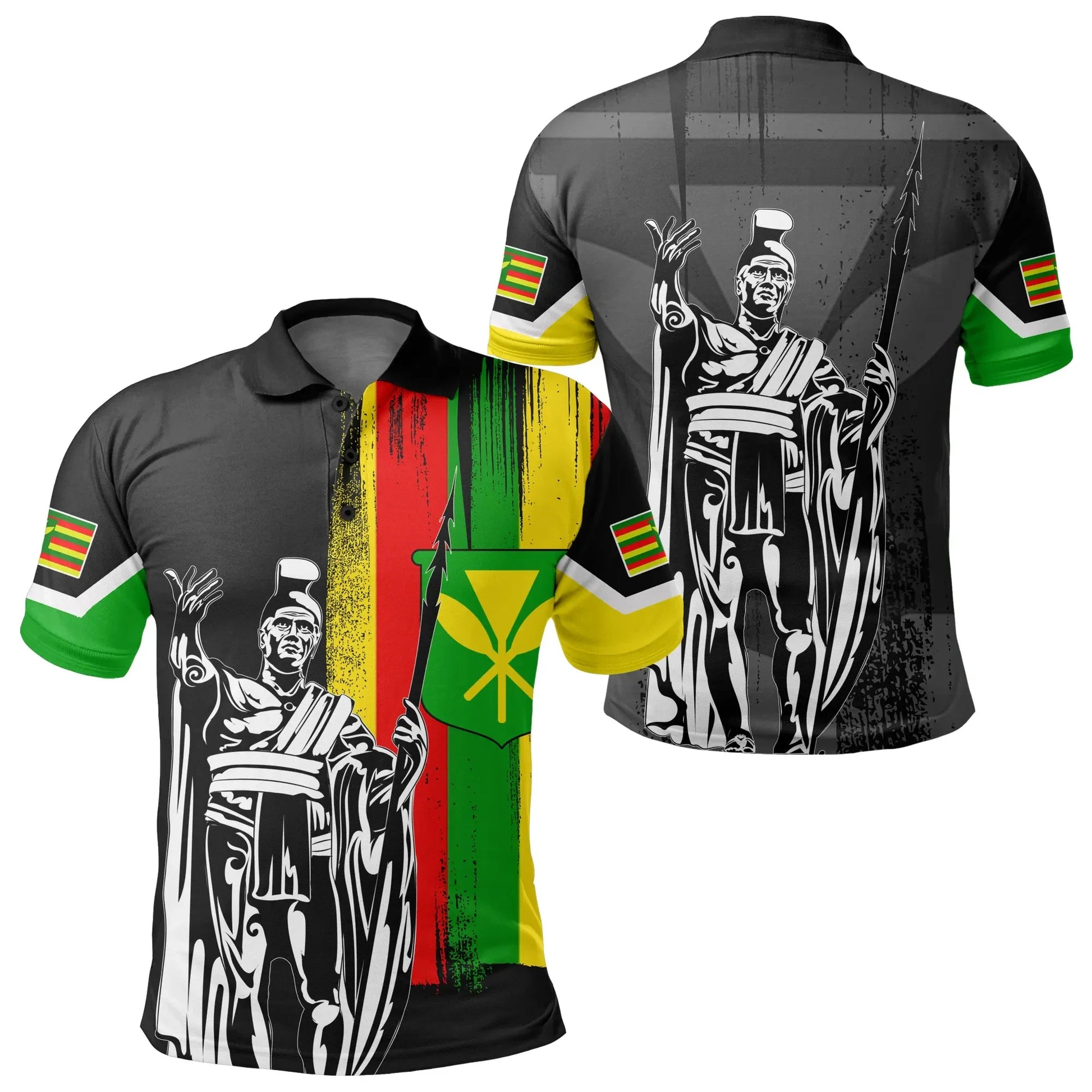 Polynesian Shirt - Hawaii King KanaKa Maoli Flag Polo Shirt