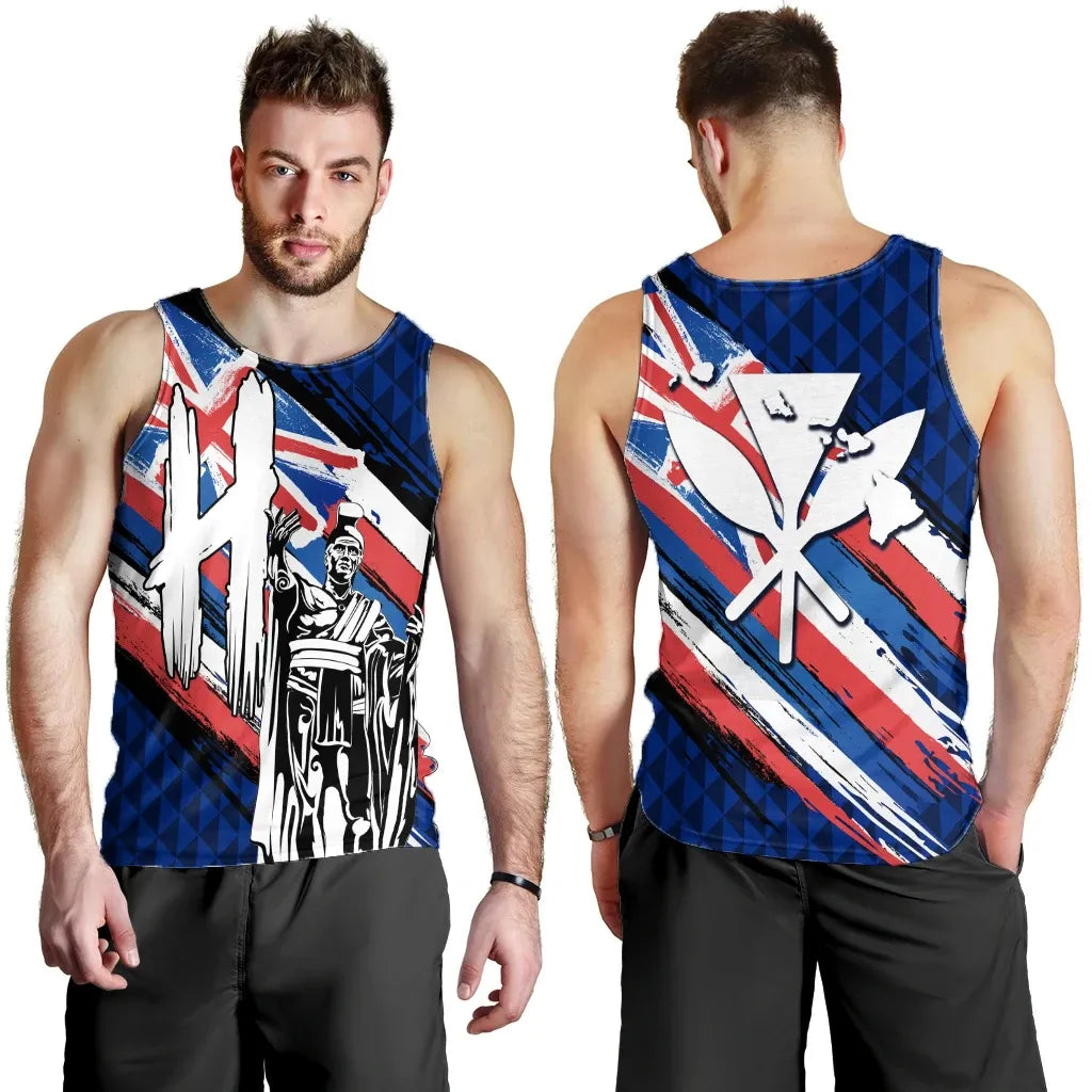 Polynesian Pride Clothing Hawaii King Flag Kanaka Map Polynesian Men's Tank Top Won Style
