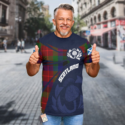 Printivon Thistle Flowers and Scottish Tartan Tennant Family Custom Tee Shirt