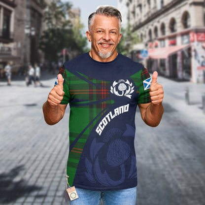 Printivon Thistle Flowers and Scottish Tartan Primrose Family Custom Tee Shirt