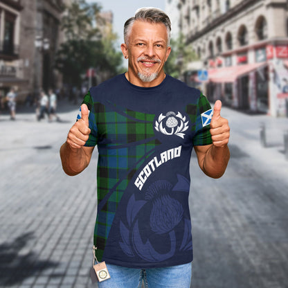 Printivon Thistle Flowers and Scottish Tartan MacKie Family Custom Tee Shirt