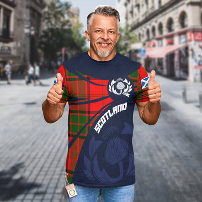 Printivon Thistle Flowers and Scottish Tartan Maxwell Family Custom Tee Shirt
