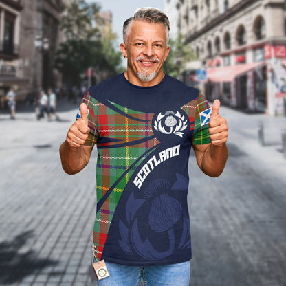 Printivon Thistle Flowers and Scottish Tartan Muirhead Family Custom Tee Shirt