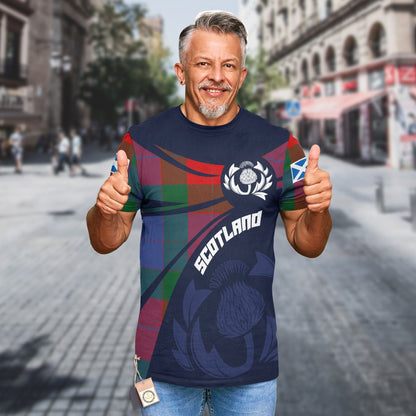 Printivon Thistle Flowers and Scottish Tartan Mar Family Custom Tee Shirt