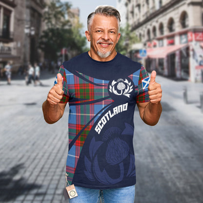 Printivon Thistle Flowers and Scottish Tartan Preston Family Custom Tee Shirt