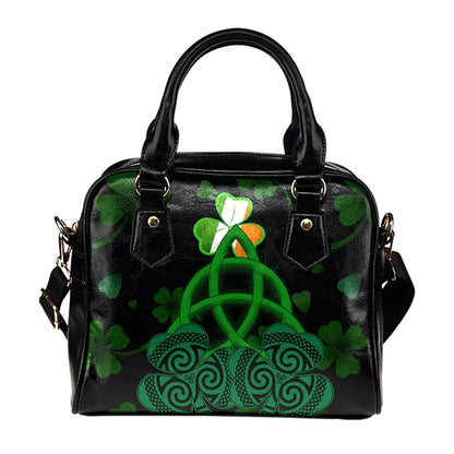 Ireland Shoulder Handbag Celtic Knot And Shamrock Patterns
