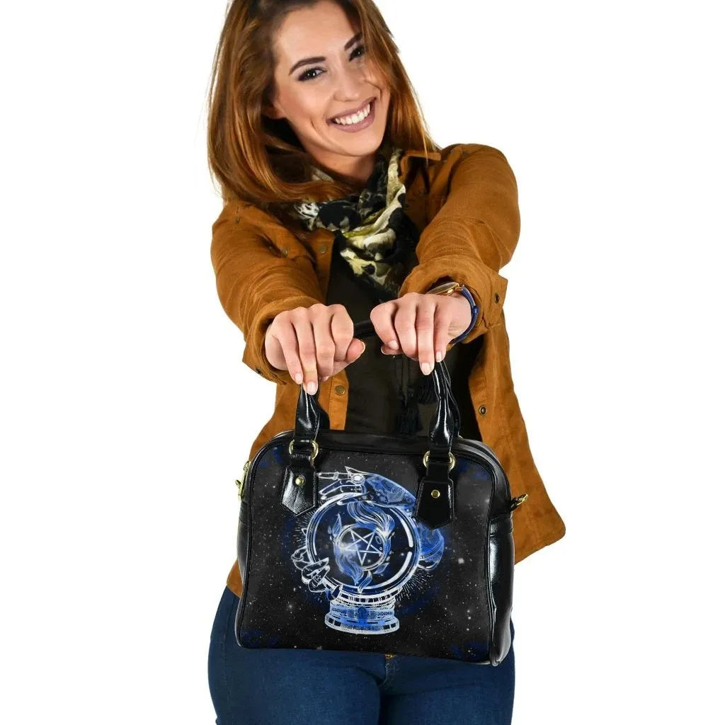 Celtic Wicca Shoulder Handbag Wiccan Mystical Mudra Hands With Pentacle
