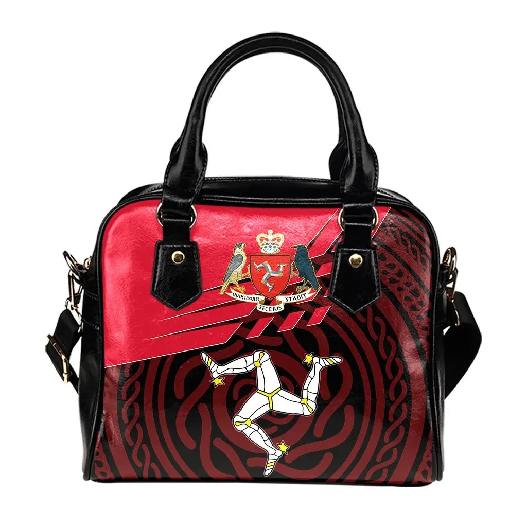 Isle Of Man Shoulder Handbag Isle Of Man Symbol With Celtic Patterns