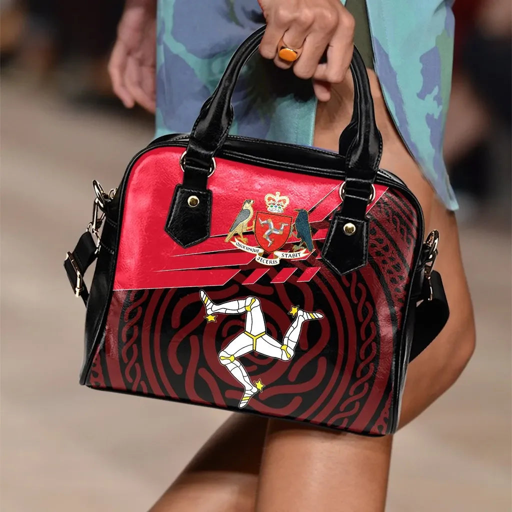 Isle Of Man Shoulder Handbag Isle Of Man Symbol With Celtic Patterns