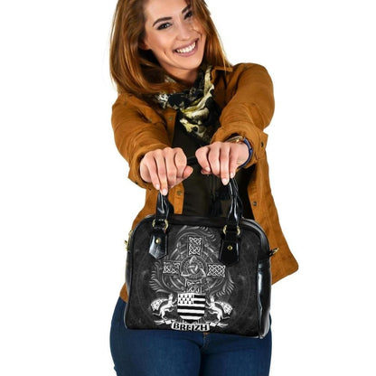 Celtic Shoulder Handbag Brittany Flag With Celtic Cross