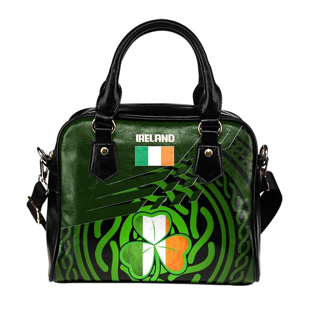 Ireland Shoulder Handbag Ireland Symbol With Celtic Patterns