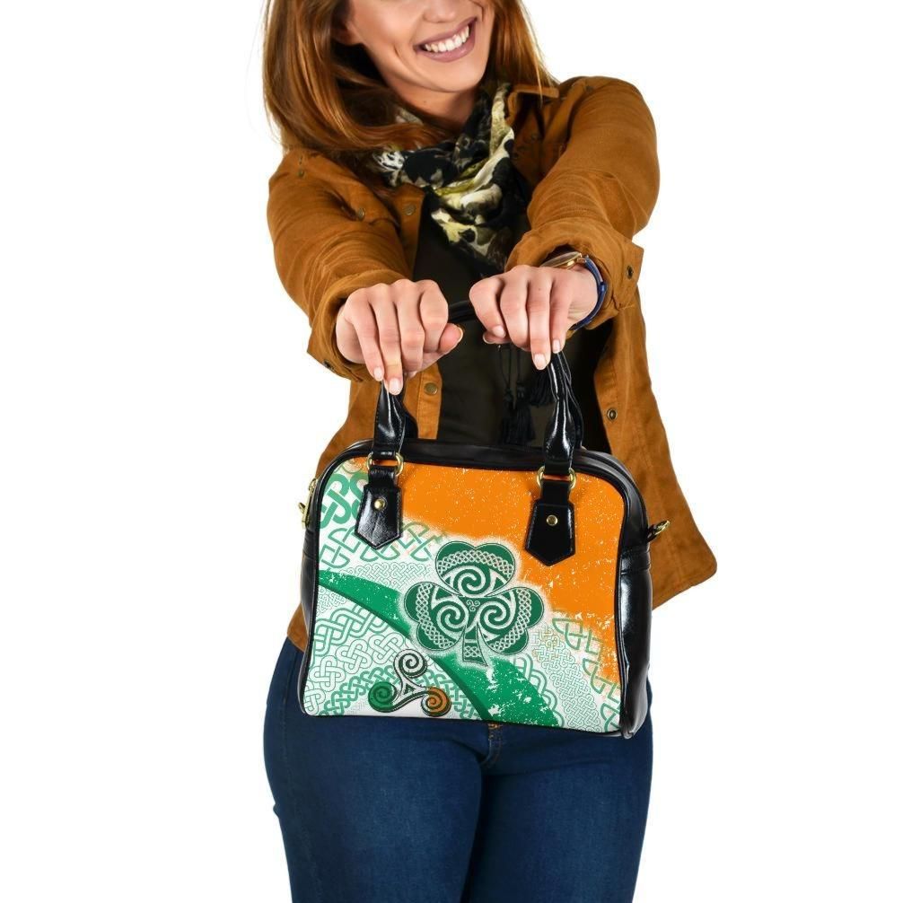 Ireland Celtic Shoulder Handbag Ireland Shamrock With Celtic Patterns