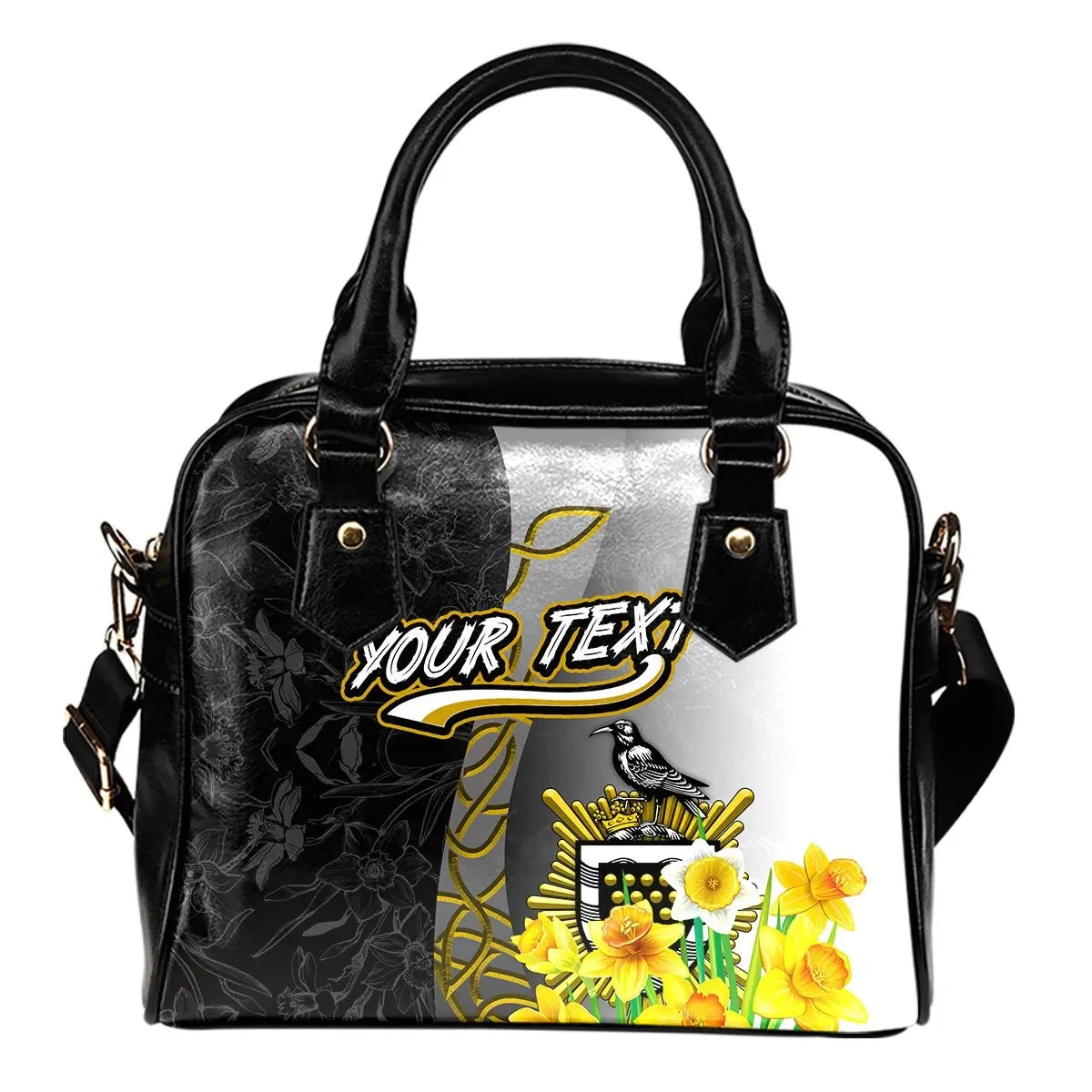 Cornwall Celtic Custom Personalised Shoulder Handbag Daffodil With Seal