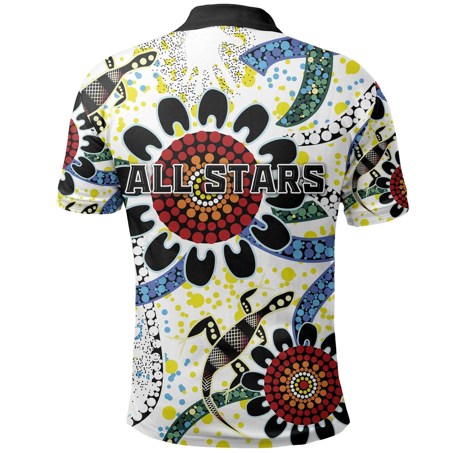 Australia Indigenous Rugby Polo Shirt All Stars Sporty Style White