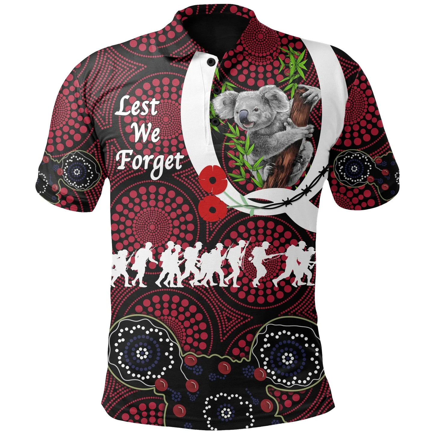 Australia Polo Shirt Queensland Reds Rugby Lest We Forget Koala