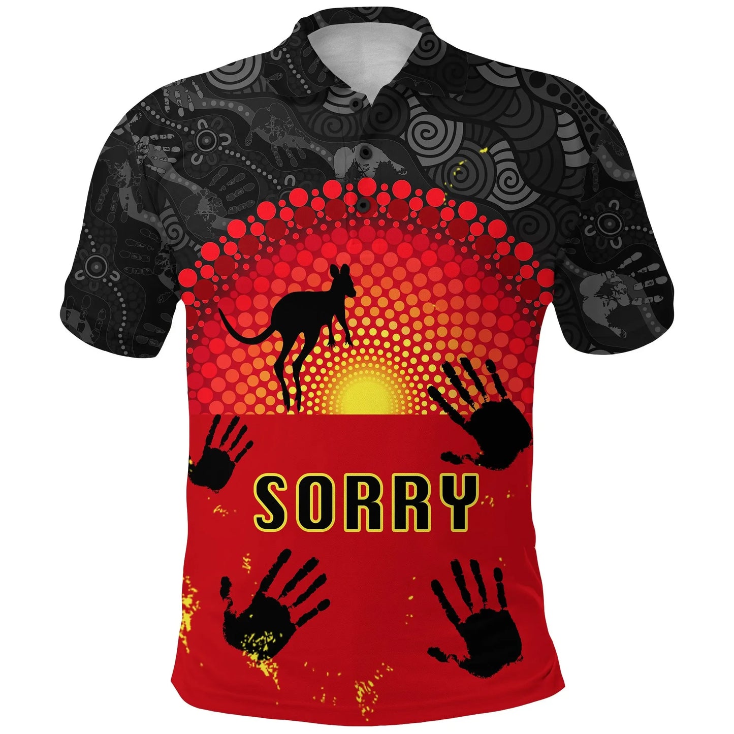 National Sorry Day Polo Shirt Version 02 Australian Aboriginal