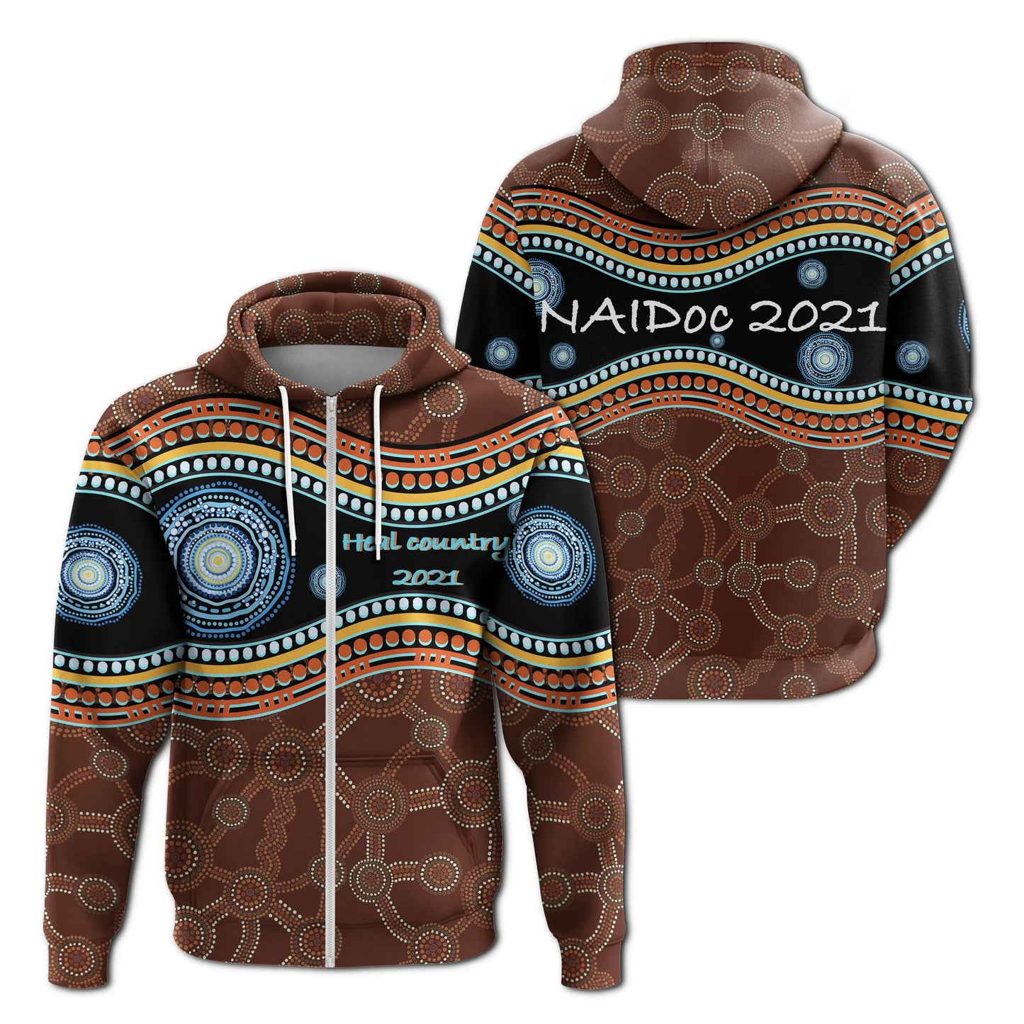 Australia Zip Up Hoodie Naidoc Week 2021 Heal Country