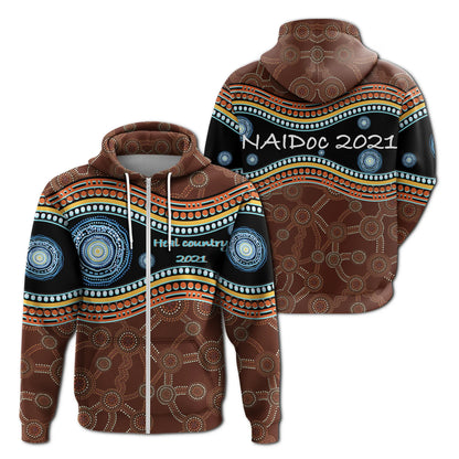 Australia Zip Up Hoodie Naidoc Week 2021 Heal Country