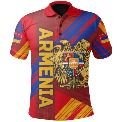 Armenian Polo Shirt Flag Grunge Style T