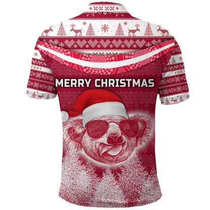 Australia Christmas Koala Bear Polo Shirt Simple Vibes Version