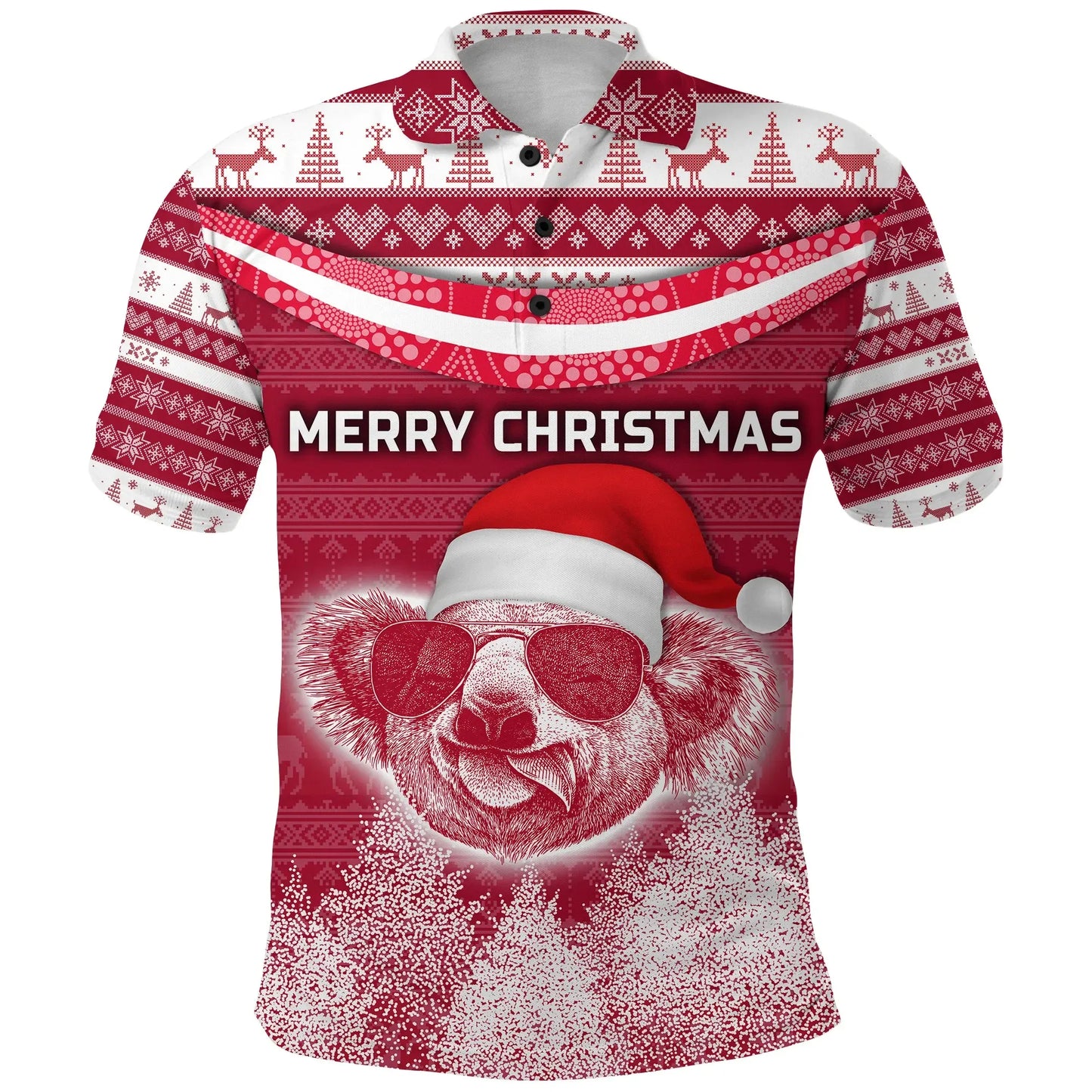 Australia Christmas Koala Bear Polo Shirt Simple Vibes Version