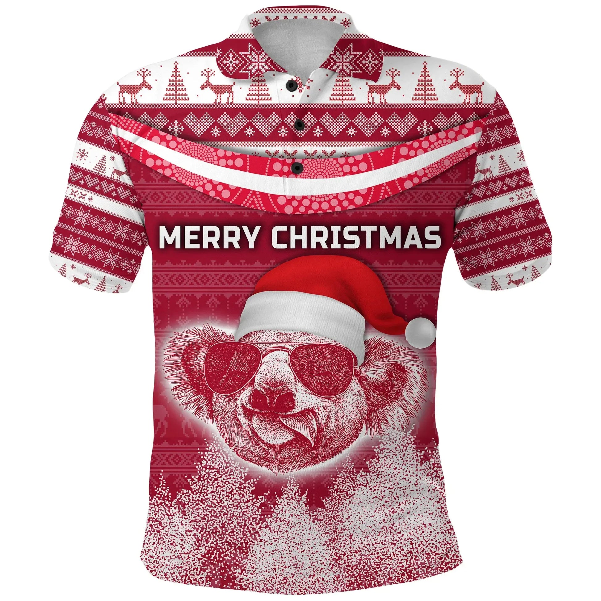 Australia Christmas Koala Bear Polo Shirt Simple Vibes Version