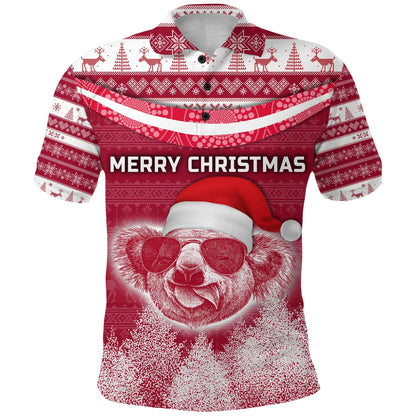 Australia Christmas Koala Bear Polo Shirt Simple Vibes Version