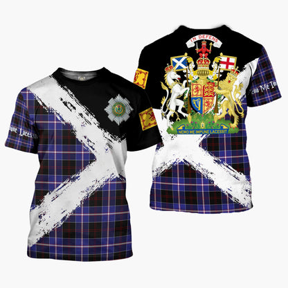Printivon Dunlop Clan T Shirt Scotland Coat Of Arms Tartan Pattern