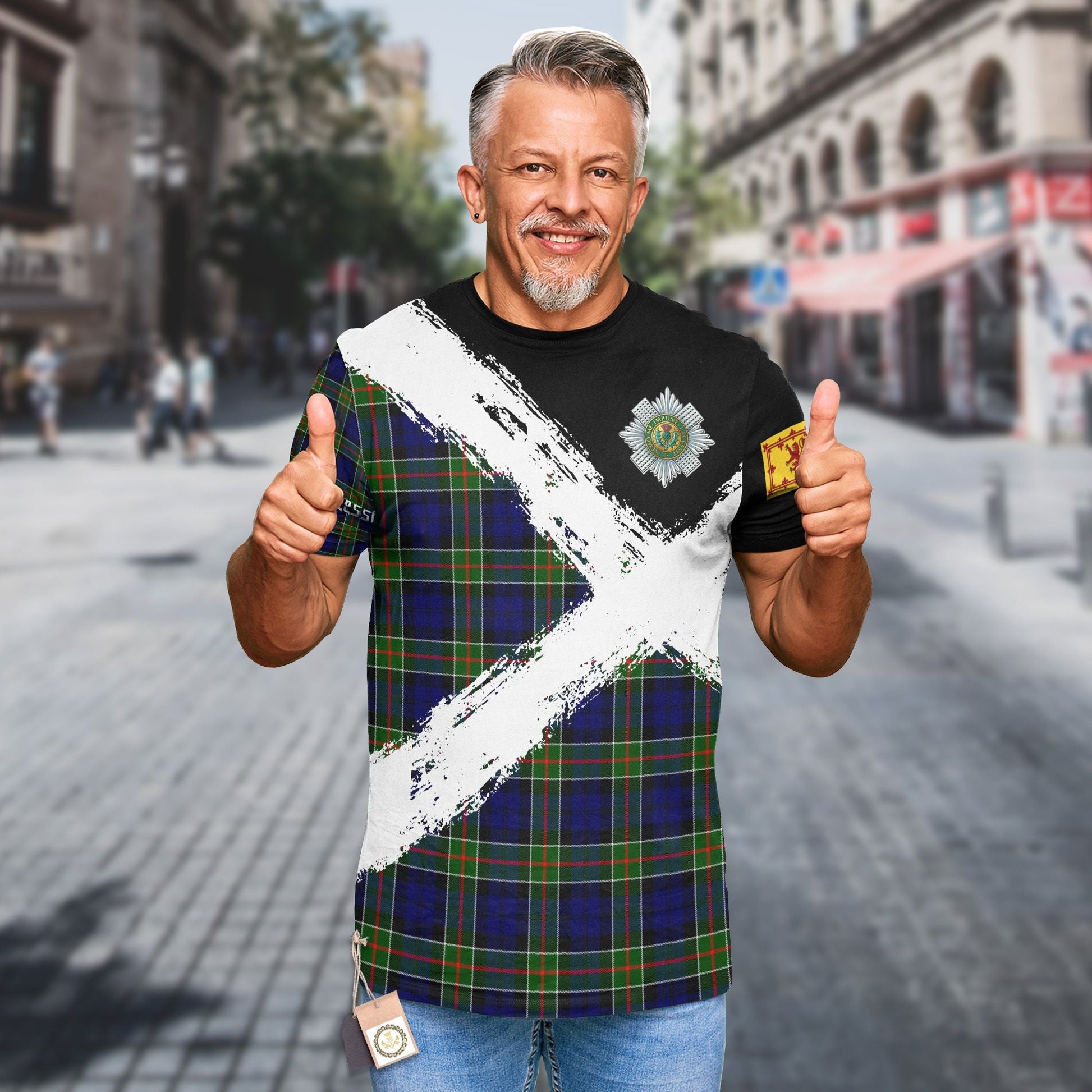 Printivon Colquhoun Clan T Shirt Scotland Coat Of Arms Tartan Pattern