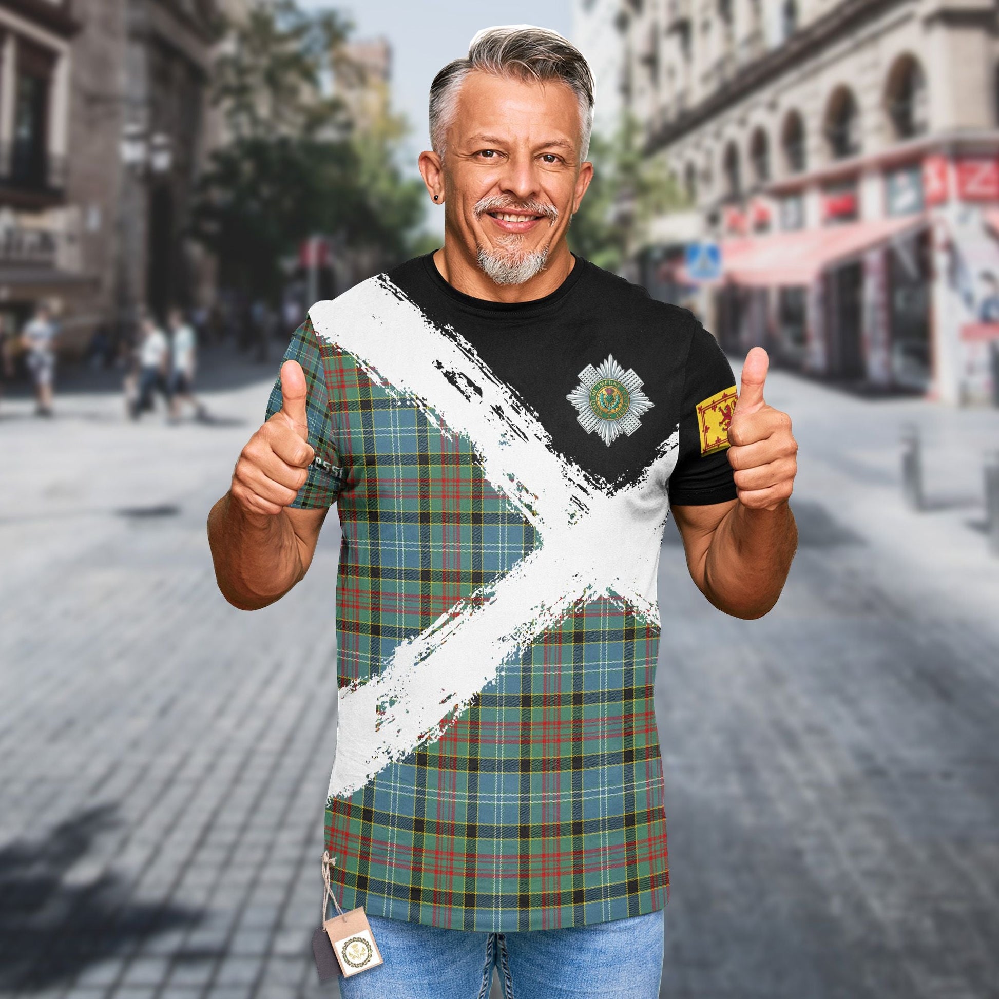 Printivon Paisley Clan T Shirt Scotland Coat Of Arms Tartan Pattern