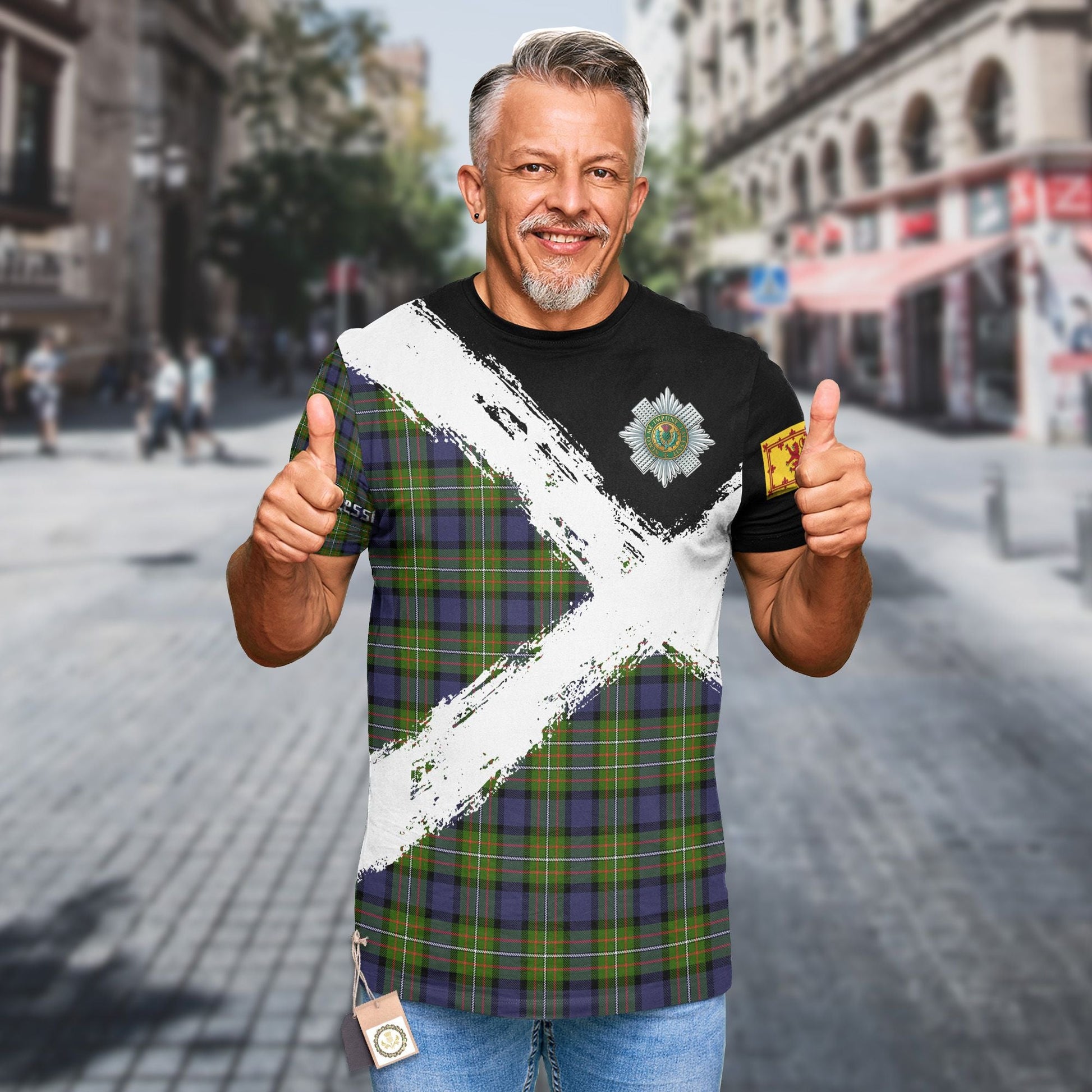 Printivon Ferguson Clan T Shirt Scotland Coat Of Arms Tartan Pattern
